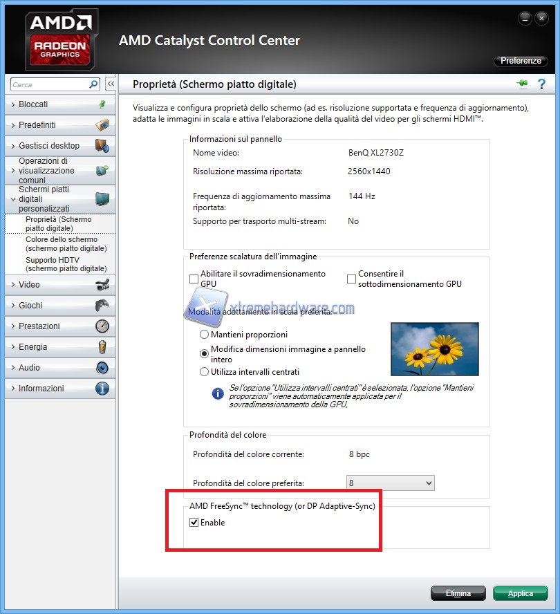 FreeSync enable catalyst control center